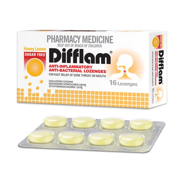 Difflam Anti-Inflammatory & Anti-Bacterial Lozenges - Honey Lemon